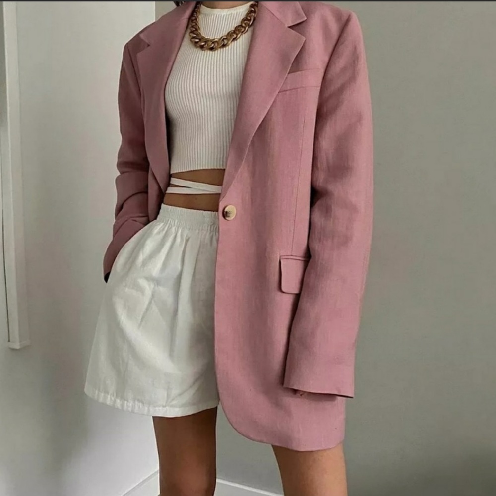 Zara limited edition linen blend blazer